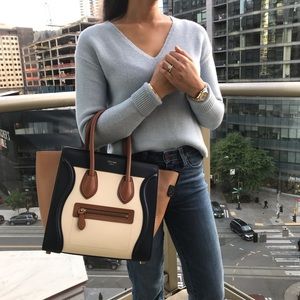 Céline Tri-Color Micro Luggage Handbag